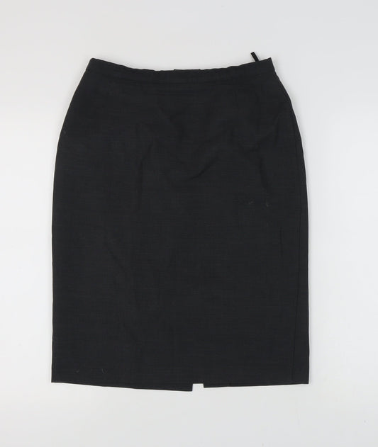 Marks and Spencer Women's Grey Wool Pencil Skirt Size 12