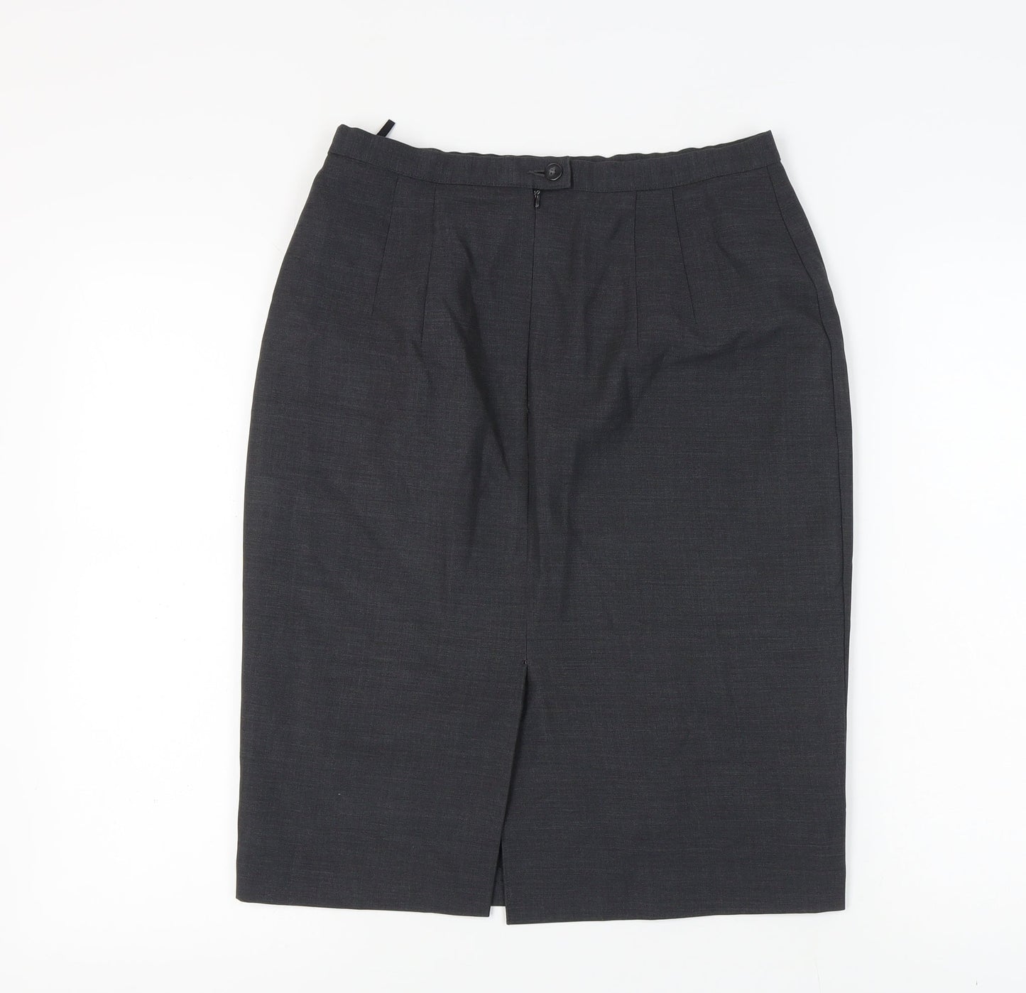 Marks and Spencer Women's Grey Wool Pencil Skirt Size 12