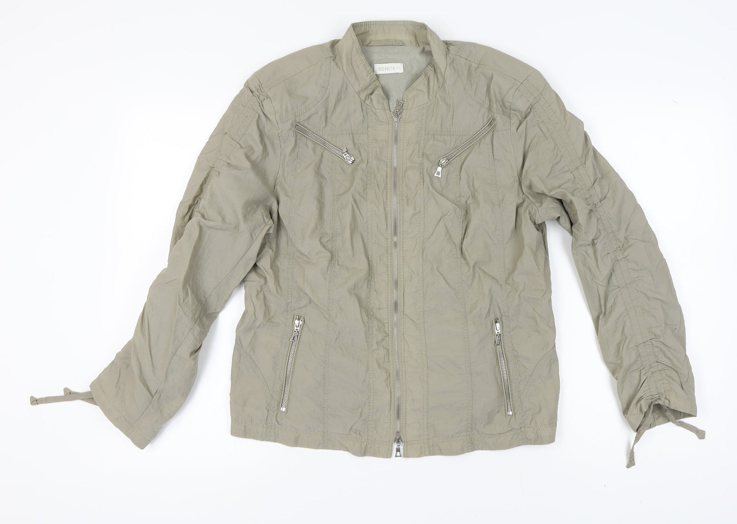 Bonita Women's Beige Jacket, Size 16, Casual Zip Style