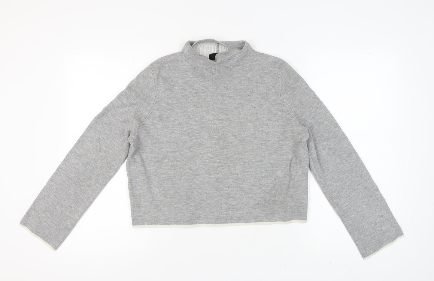 Topshop Women's Grey Mock Neck Pullover Jumper Size 12
