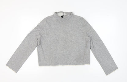 Topshop Women's Grey Mock Neck Pullover Jumper Size 12