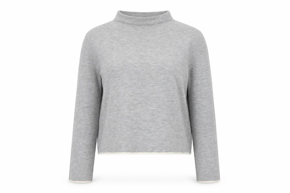 Topshop Women's Grey Mock Neck Pullover Jumper Size 12