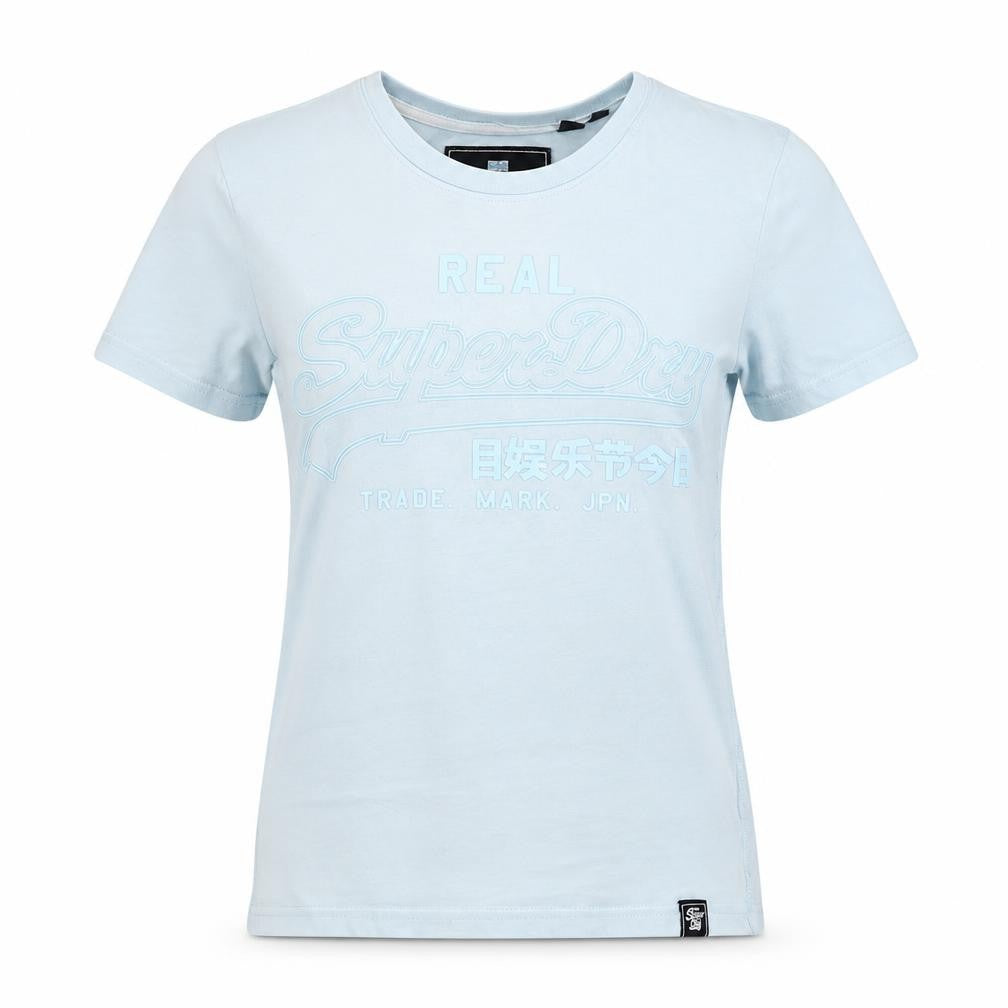 Superdry Women's Blue T-Shirt, Size 6, Casual Summer Wear