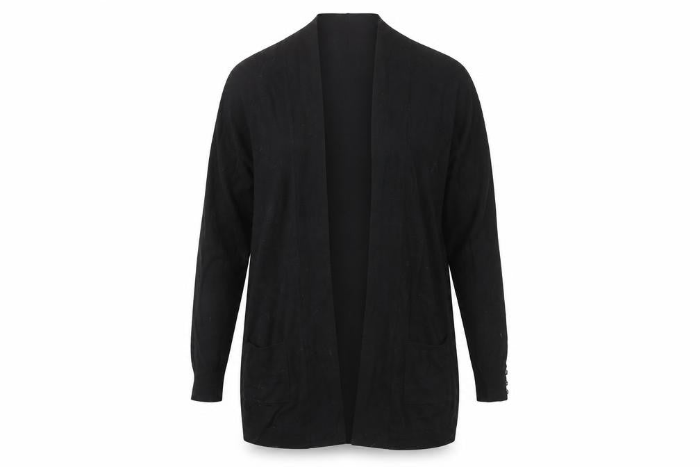 Marks & Spencer Women's Black Open Front Cardigan, Size 10, Open Style