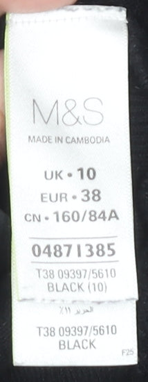 Marks & Spencer Women's Black Open Front Cardigan, Size 10, Open Style