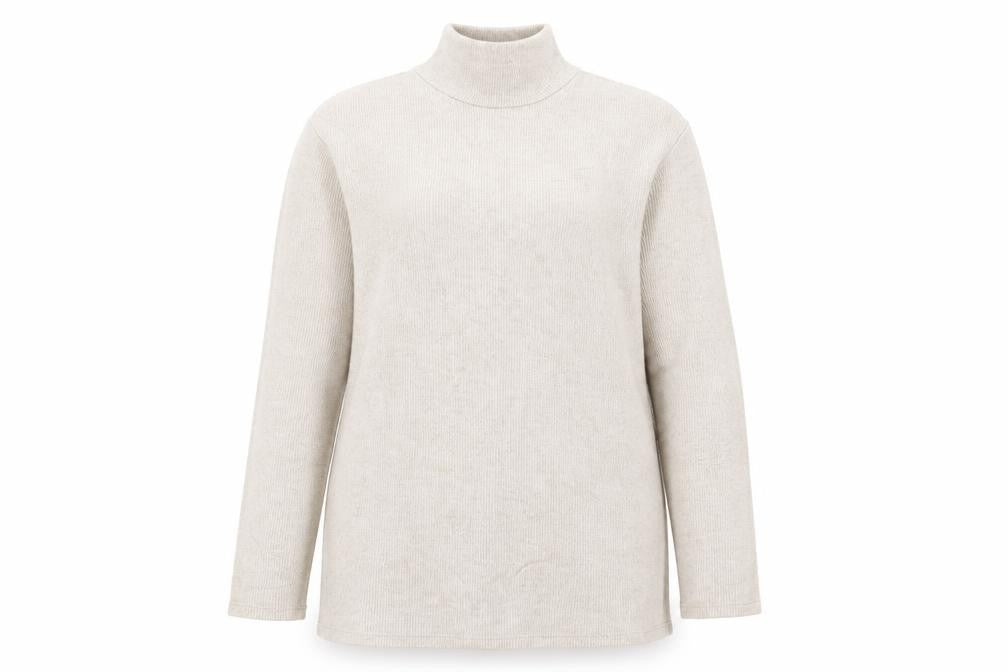 MNG Women Beige Roll Neck Pullover Jumper S