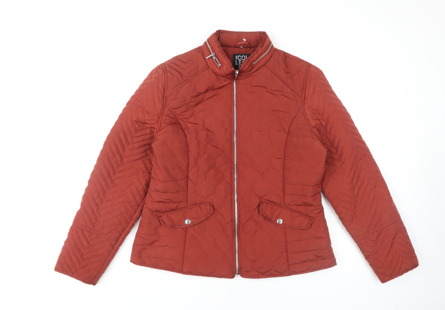 Debenhams Women's Red Quilted Zip Jacket Size 14
