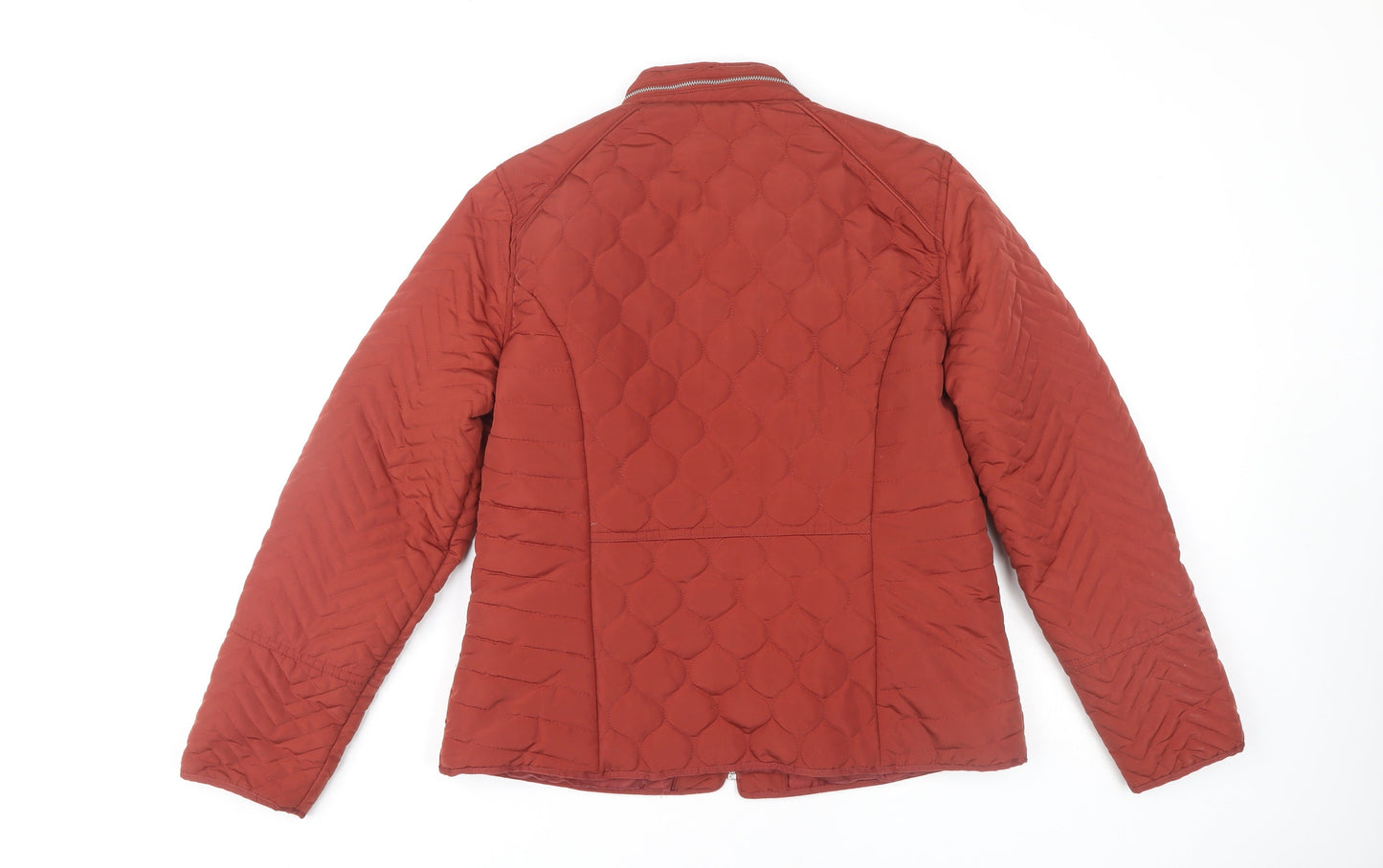 Debenhams Women's Red Quilted Zip Jacket Size 14