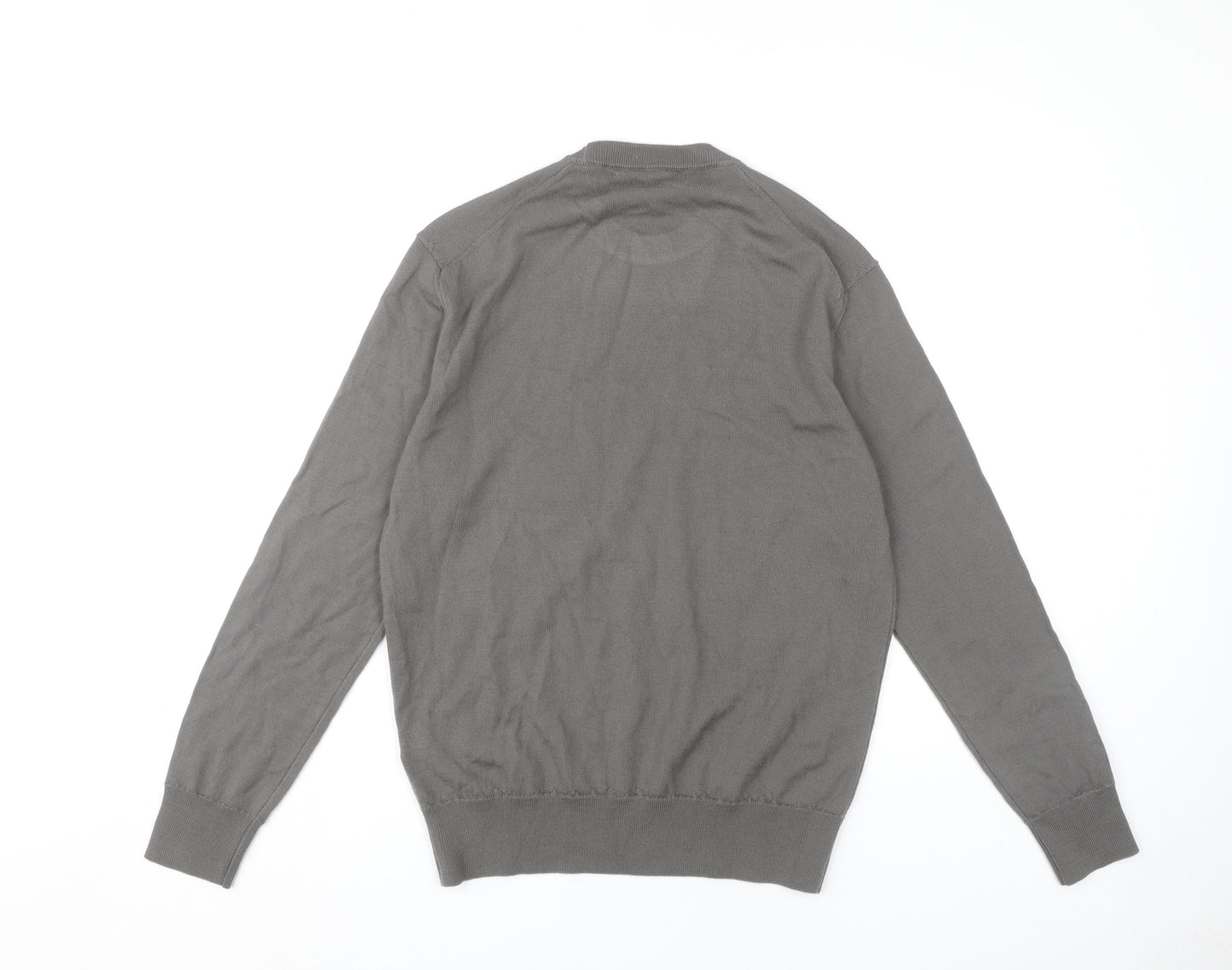 Zara Men's Grey Wool Pullover Jumper, Size S
