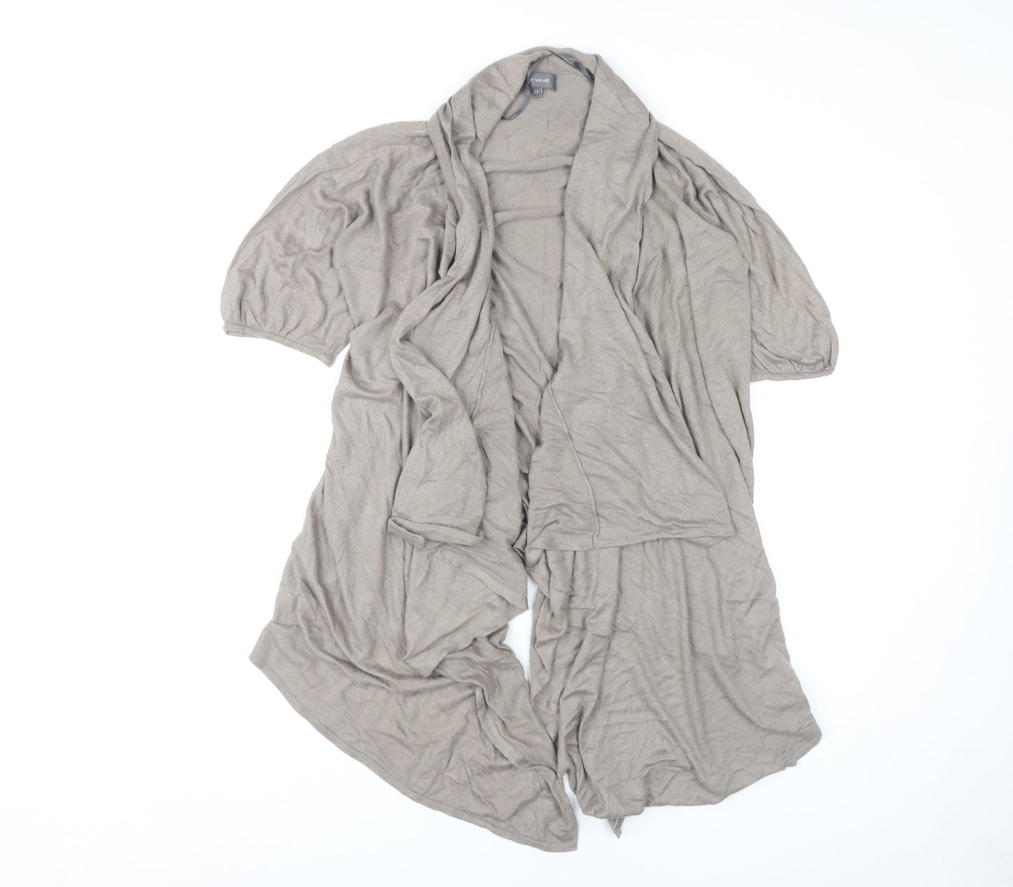 Et Vous Women's Beige Open Front Cape Jumper Size 12