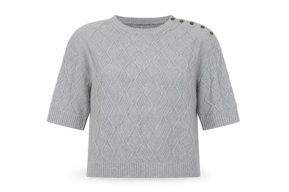 Max Studio Women's Grey Pullover Jumper, L, 3/4 Sleeve