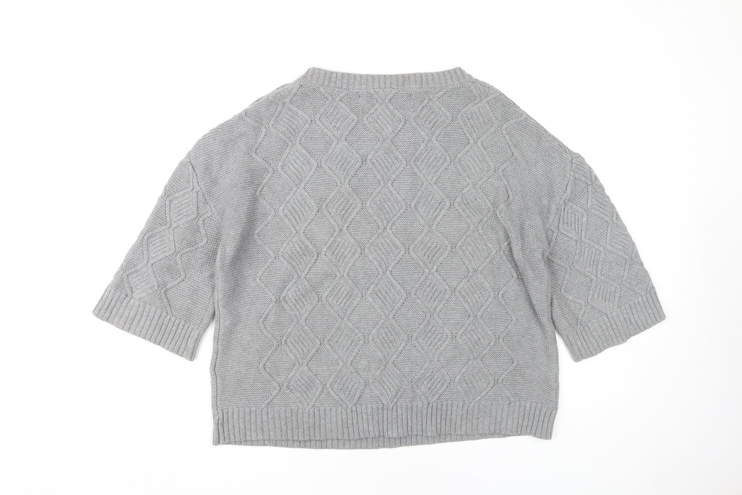 Max Studio Women's Grey Pullover Jumper, L, 3/4 Sleeve