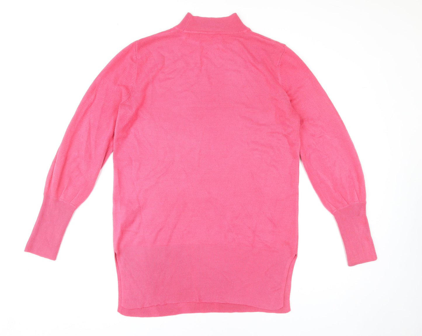 Marks and Spencer Women's Pink Mock Neck Jumper Medium