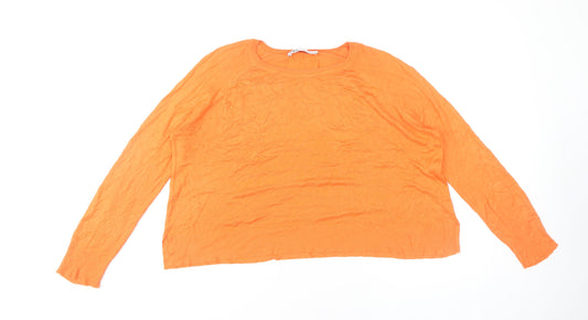Zara Women's Orange S Pullover Jumper Crew Neck