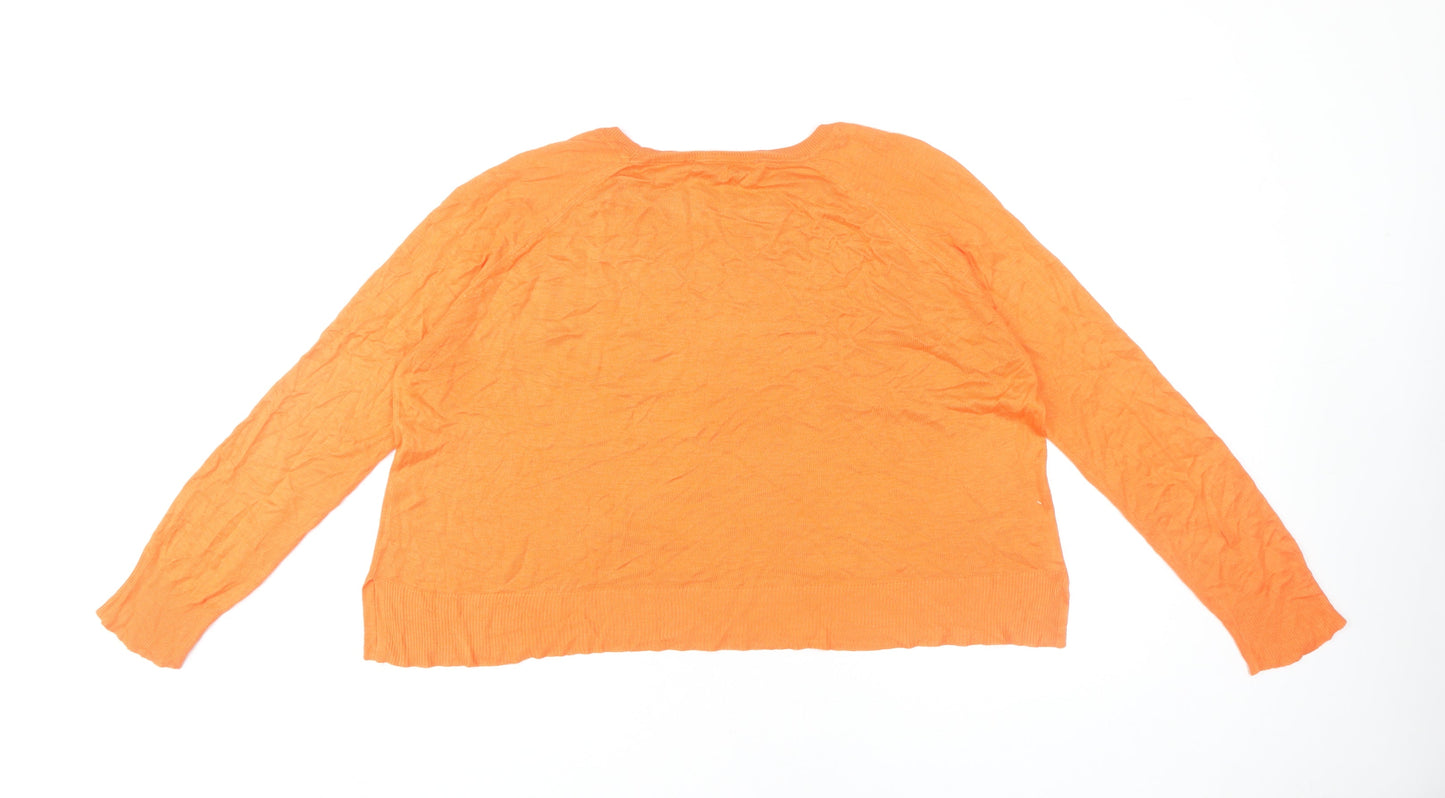 Zara Women's Orange S Pullover Jumper Crew Neck