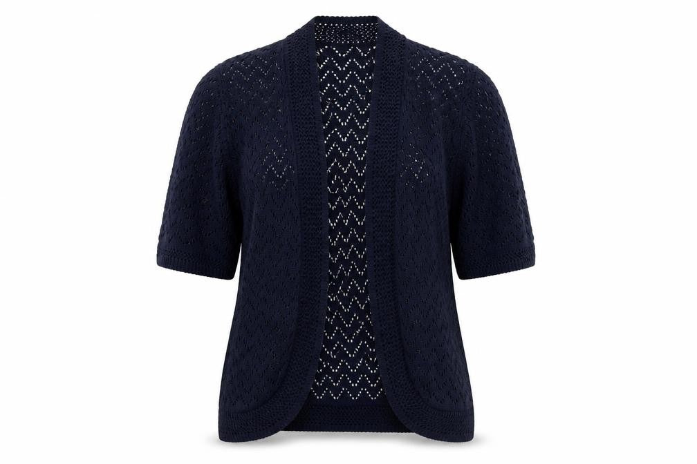 Autonomy Women's Blue Open-Knit Open Front Cardigan Size S