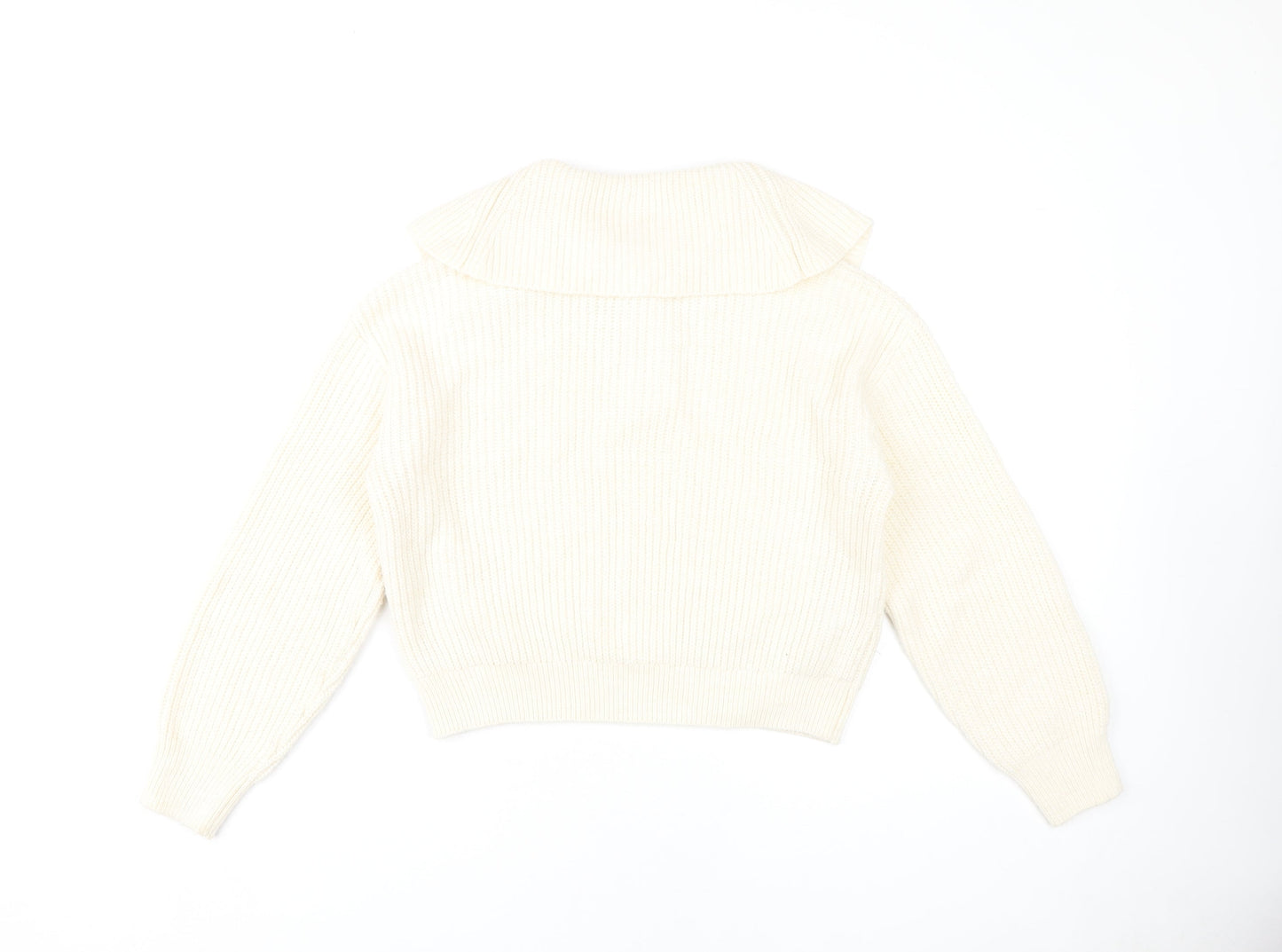 MNG Women's Ivory XS Collared Henley Jumper