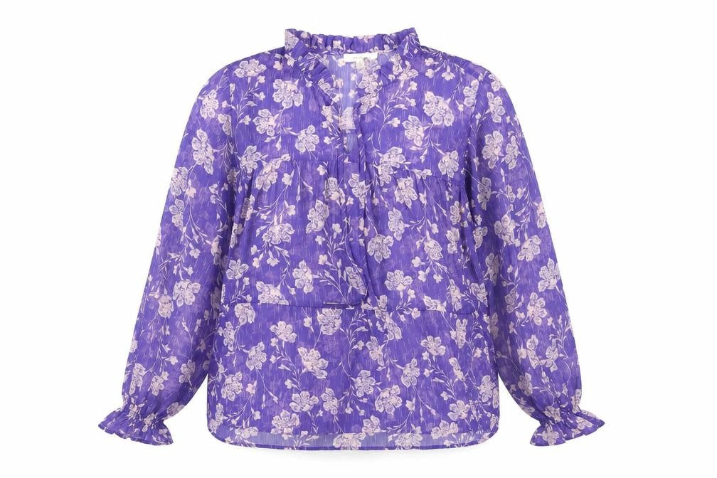 Marks & Spencer Women's Purple Floral Blouse Size 10