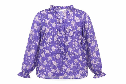 Marks and Spencer Women's Purple Floral Blouse Size 10