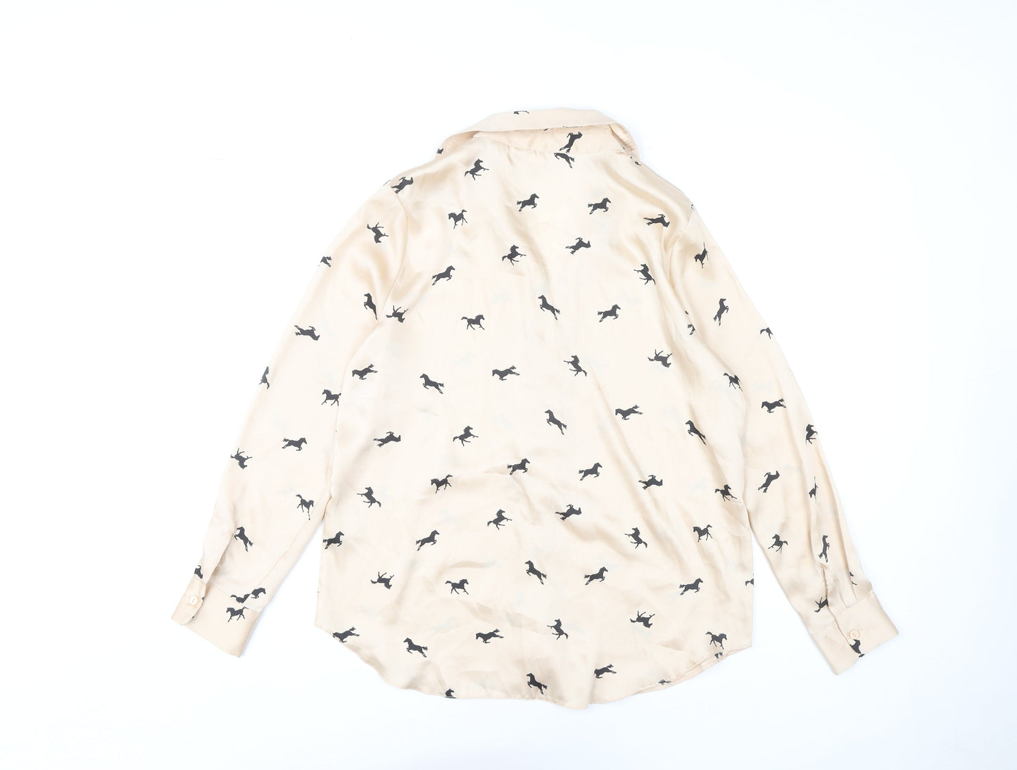 River Island Women Beige Animal Print Button-Up Shirt