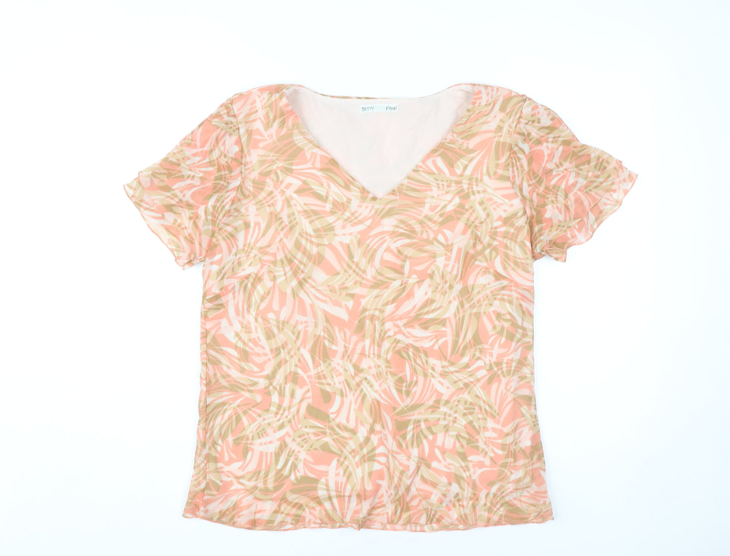 Marks & Spencer Women's Multicoloured V-Neck Top, Size 16