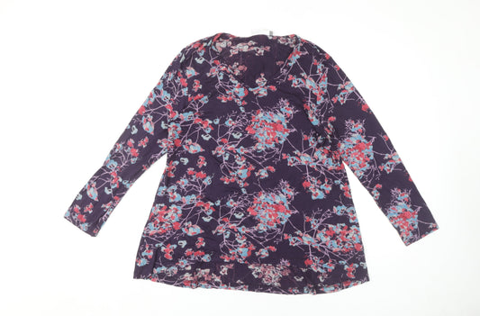 Adini Women's Floral Multicoloured V-Neck Top L