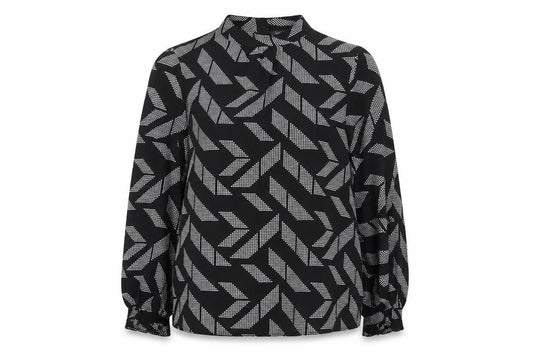 Marks and Spencer Women's Black Geometric Blouse Size 14