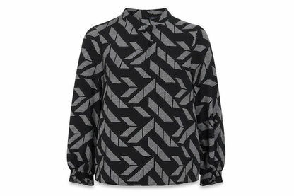 Marks & Spencer Women's Black Geometric Blouse Size 14
