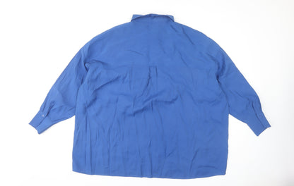 Marks & Spencer Women's Blue Button-Up Shirt Size 18