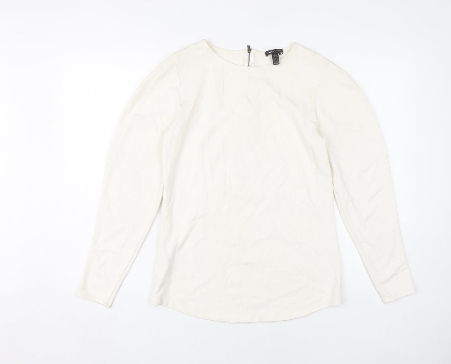 Mango Women's White Long Sleeve Basic Top S