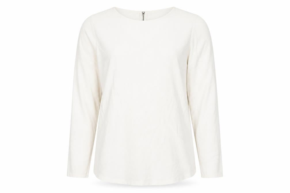 Mango Women's White Long Sleeve Basic Top S