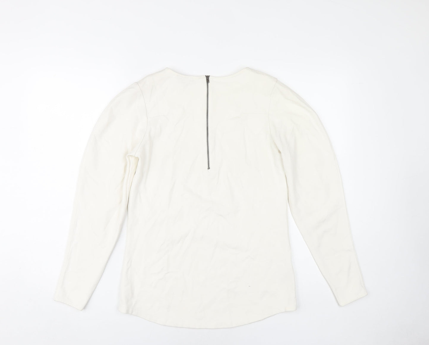 Mango Women's White Long Sleeve Basic Top S