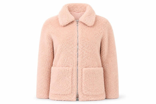 Topshop Women's Pink Jacket, Size 6, Collared Zip Coat