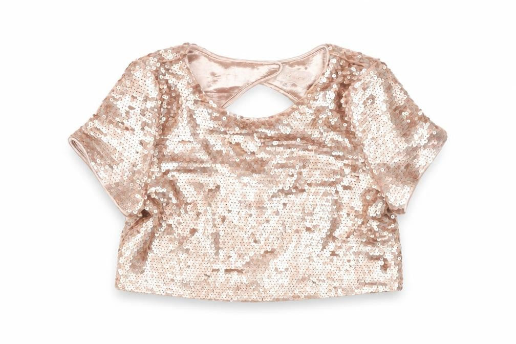River Island Girls Cropped Sequin Top - Multicoloured, 9 Years