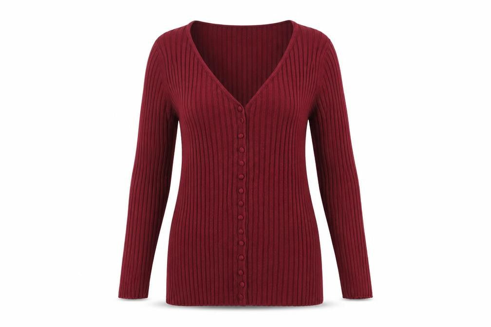 Planet Women's Red V-Neck Cardigan - Size L