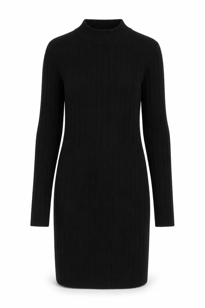 Stradivarius Women's Black Long Sleeve Sheath Dress S