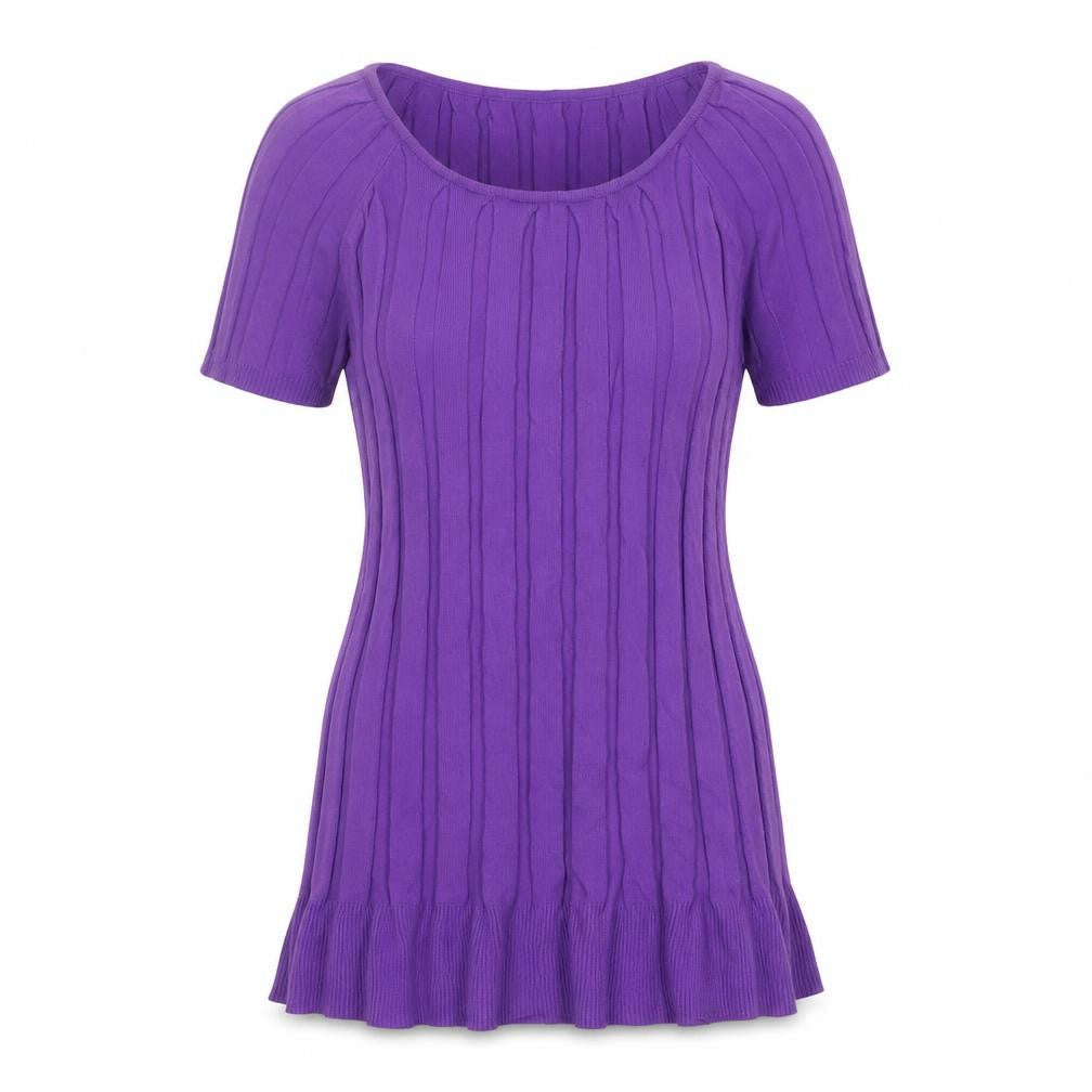 Joseph A. Women's Purple Scoop Neck Knit Top L