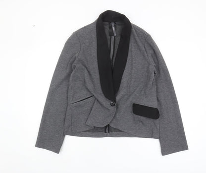 Next Women's Grey Regular Blazer, Size 14, Workwear