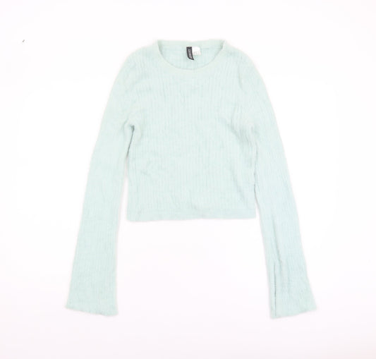 H&M Women's Green Pullover Knit Jumper Size 12