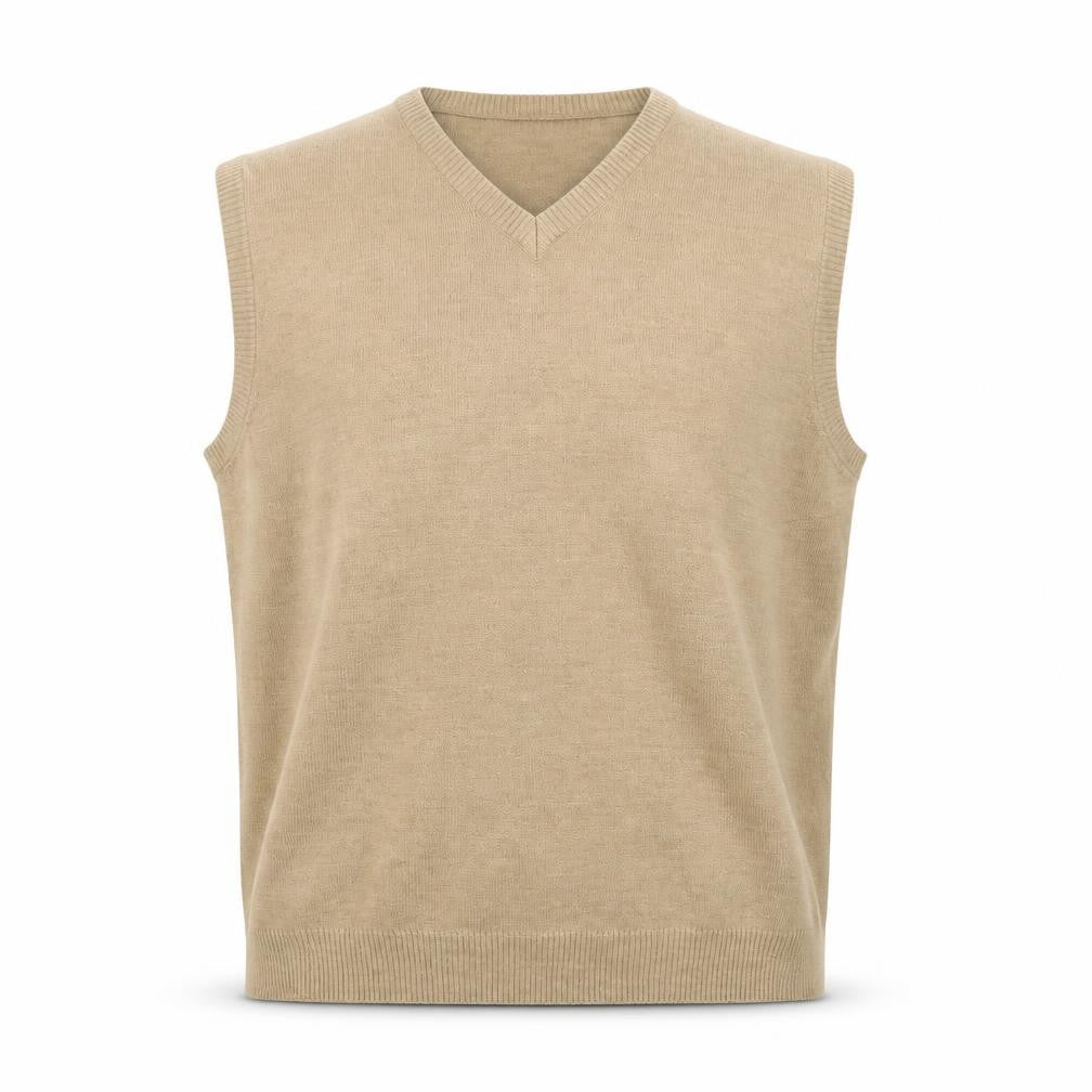 Capsule Men's Beige XL V-Neck Sleeveless Vest