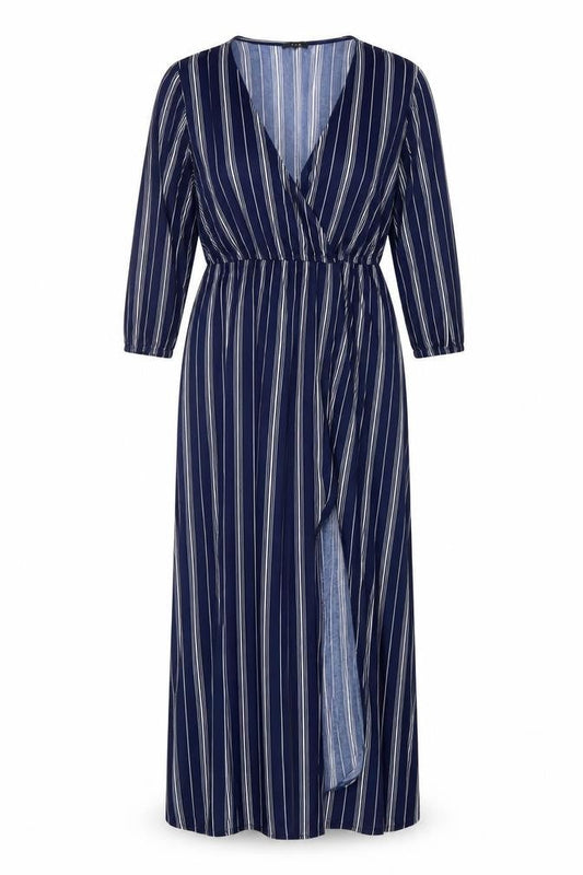 IRIS Women's Blue Long Wrap Dress XL Plus Size