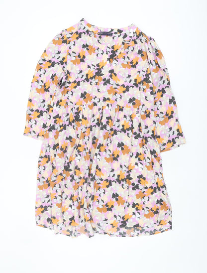 Additional front view of Marks & Spencer Petite Floral Dress, size 10, Multicoloured