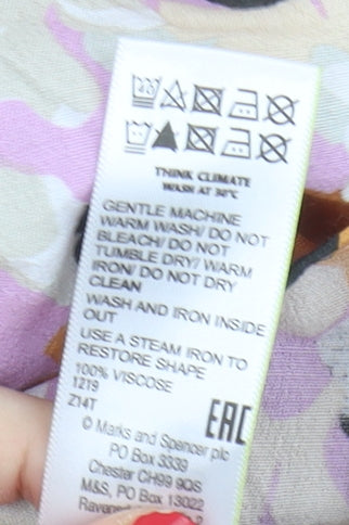 Close-up detail of Marks & Spencer Petite Floral Dress, size 10, Multicoloured