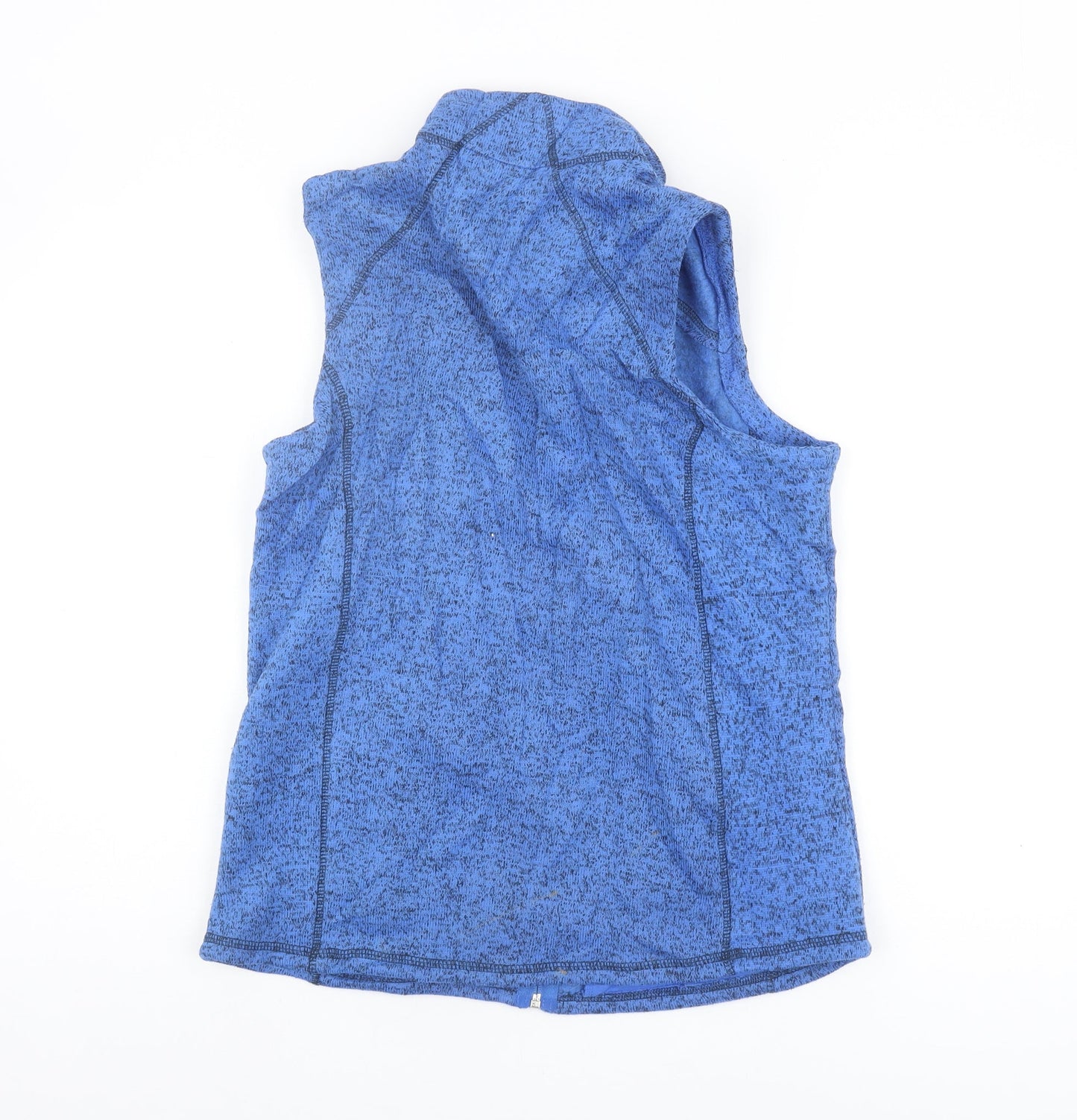 TIGI Women's Blue Waistcoat, Size M, Casual Sleeveless Zip