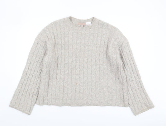 H&M Women's Beige Chunky Knit Jumper, Size S