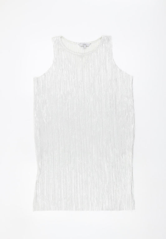 Next Women's White Tank Top, Size 8, Polyester Fabric