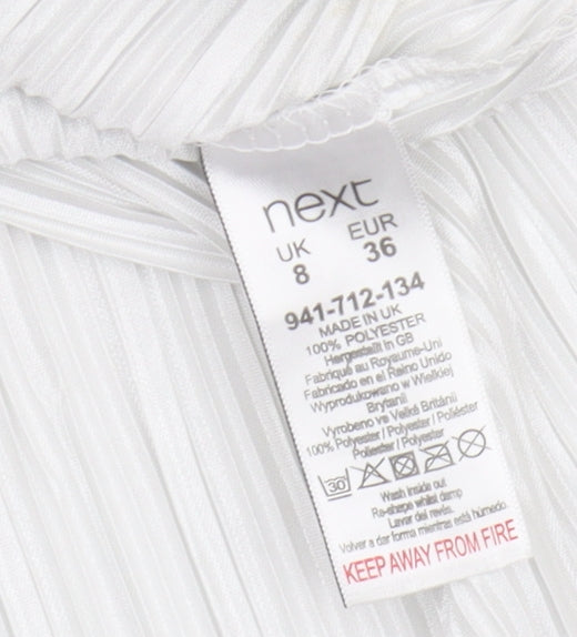 Next Women's White Tank Top, Size 8, Polyester Fabric