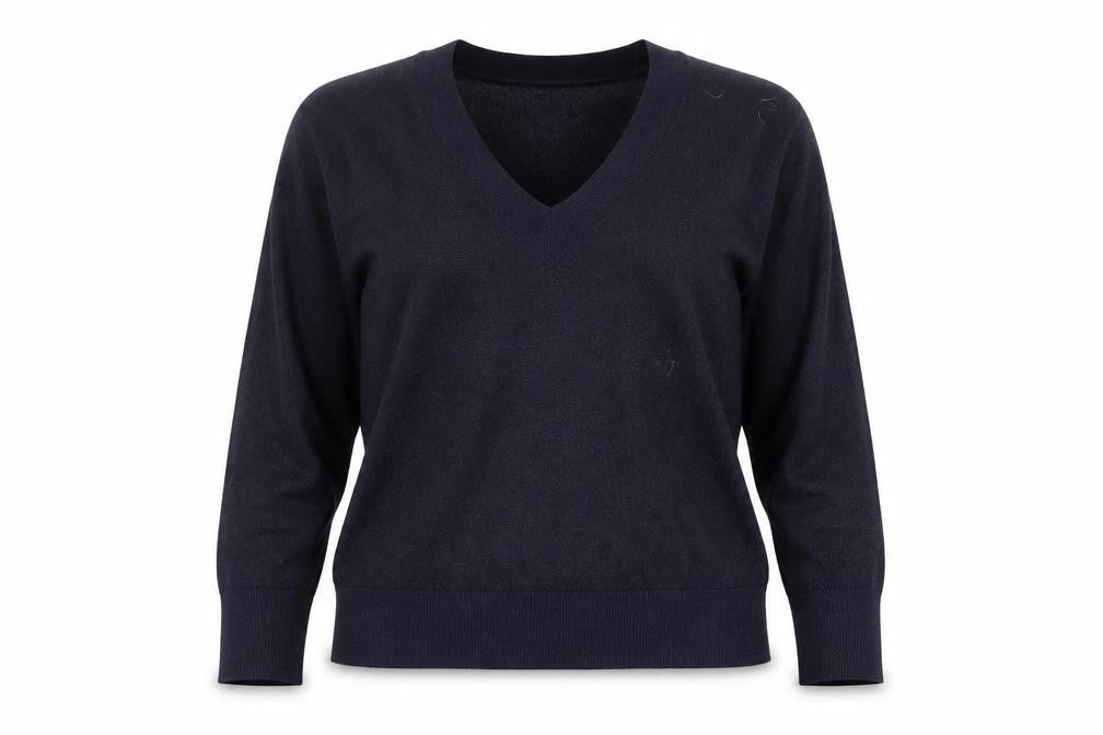 H&M Women's Blue V-Neck Pullover Jumper Size 8