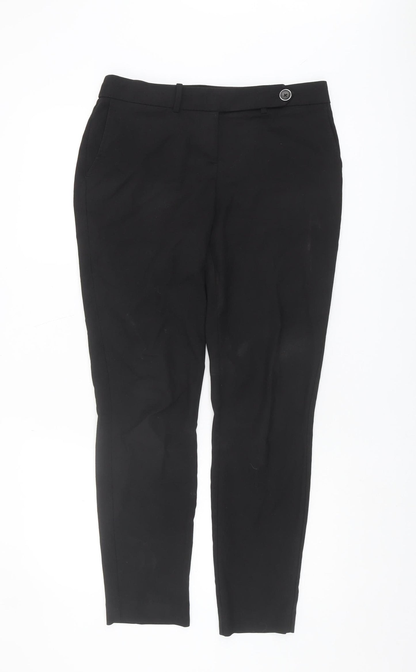 Next Women's Black Straight-Leg Trousers Size 8