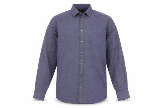 Marks & Spencer Men's Blue Geometric Shirt